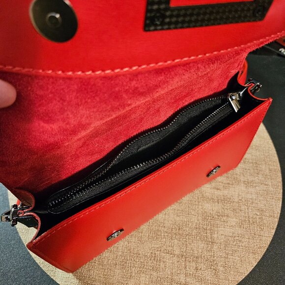 ISADORA Red Made In Italy Leather Round Handle Satchel - Picture 4 of 5